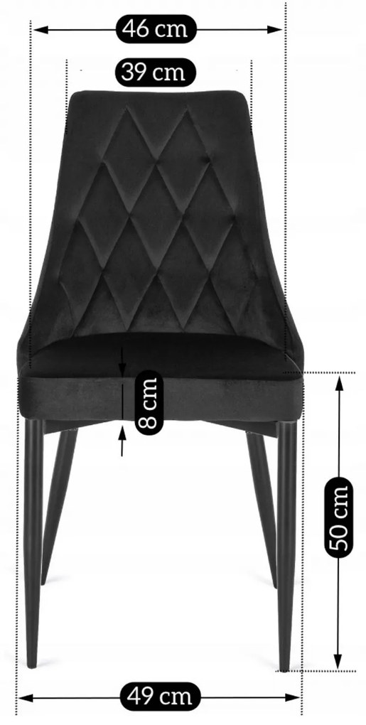 Zestaw Stół Okrągły LINO 100 cm Orzech/Czarny i 4 Krzesła Tapicerowane do Salonu CORK Czarne Welurowe Nowoczesne Loft