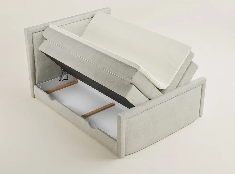 Kremowe łóżko kontynentalne ze schowkiem 180x200 cm Fresco – Maison de Rêve