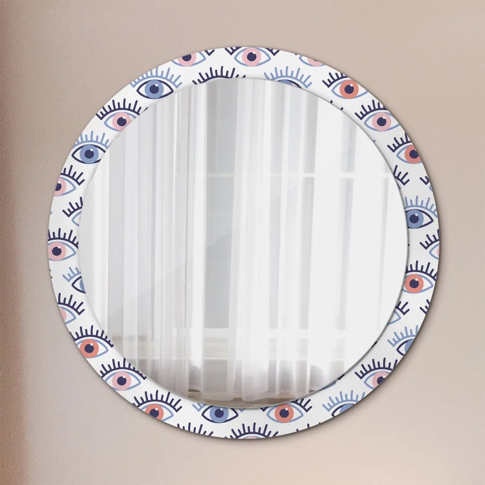 Lustro z nadrukiem dekoracyjne okrągłe Styl nowoczesnych oczu