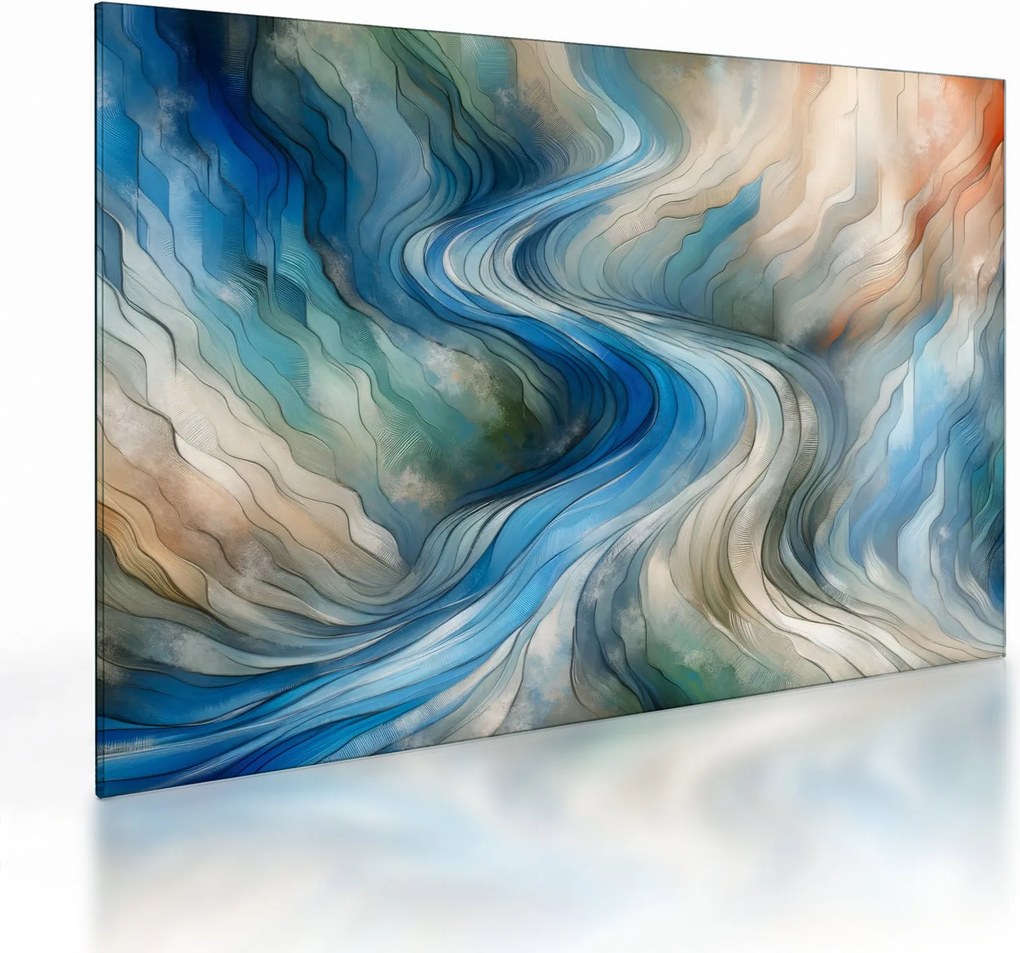 Obraz na szkle - Abstrakcyjny nurt (70x50 cm)