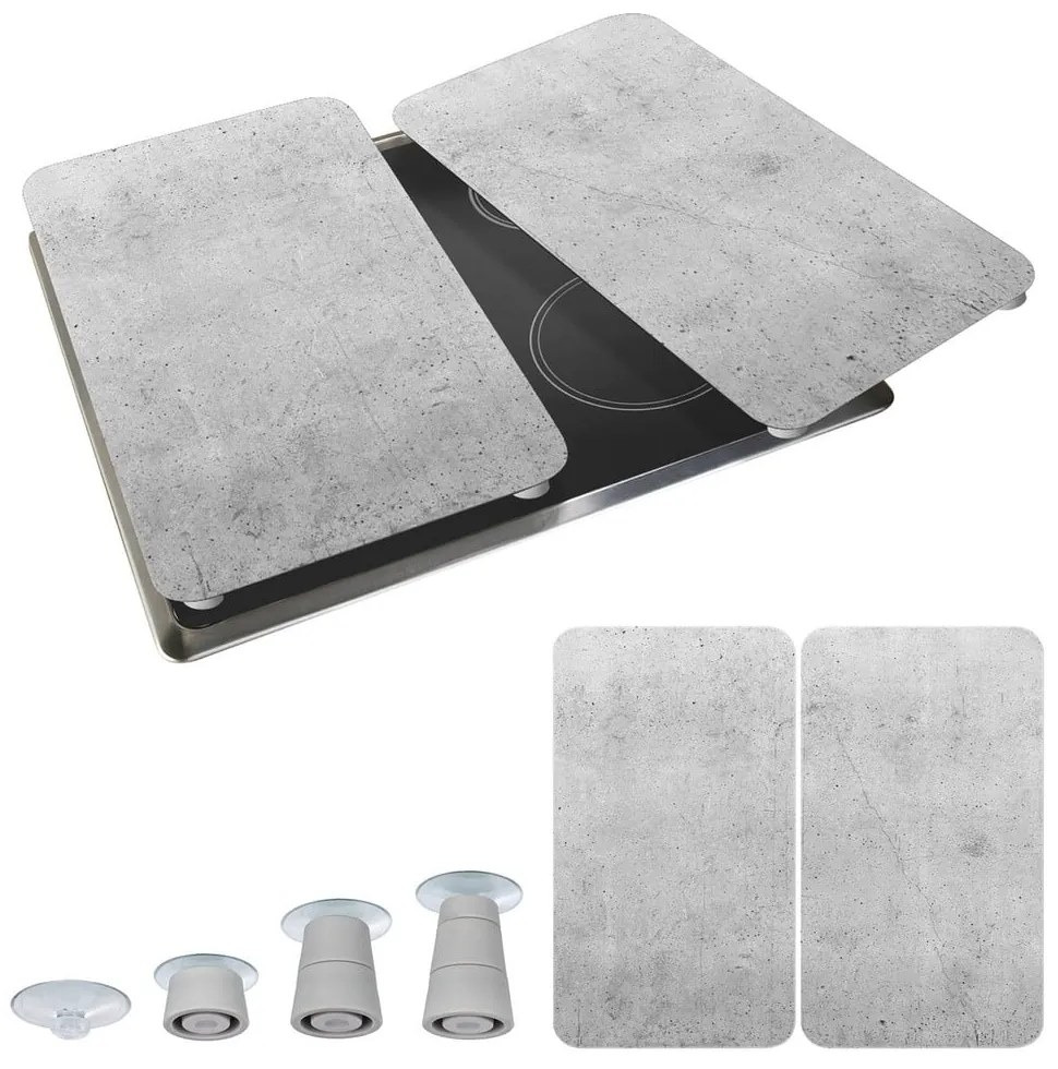 Zestaw 2 szarych szklanych płyt ochronnych na kuchenkę Wenko Universal