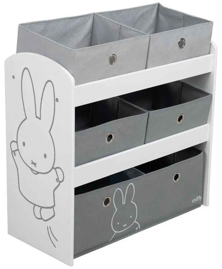 Biały/szary dziecięcy pojemnik na zabawki 63,5x29,5x60 cm Miffy – Roba