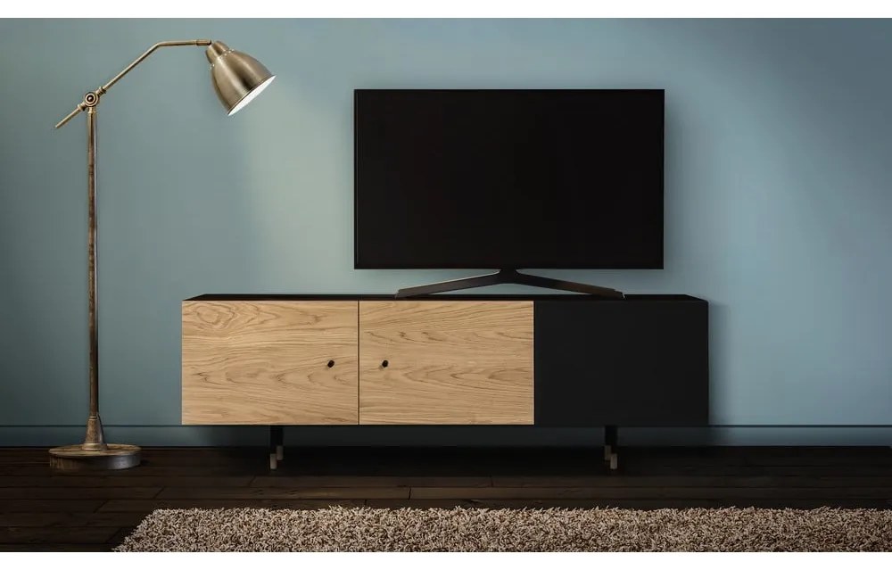 Brązowo-czarna szafka pod TV Woodman Jugend