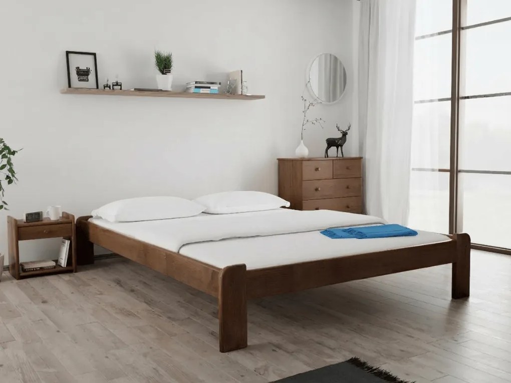 Łóżko ADA 180 x 200 cm, dąb Stelaż: Ze stelażem listwowym rolowanym, Materac: Bez materaca