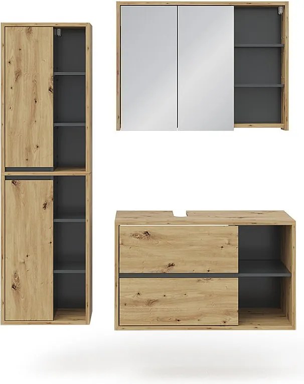 Zestaw mebli łazienkowych dąb rzemieślniczy 60x45x100 viola