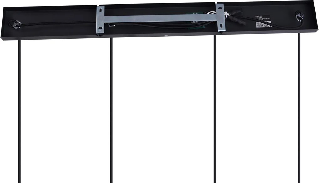 Nowoczesna lampa wisząca czarna z dymionym szkłem, 4 źródła światła - Dame