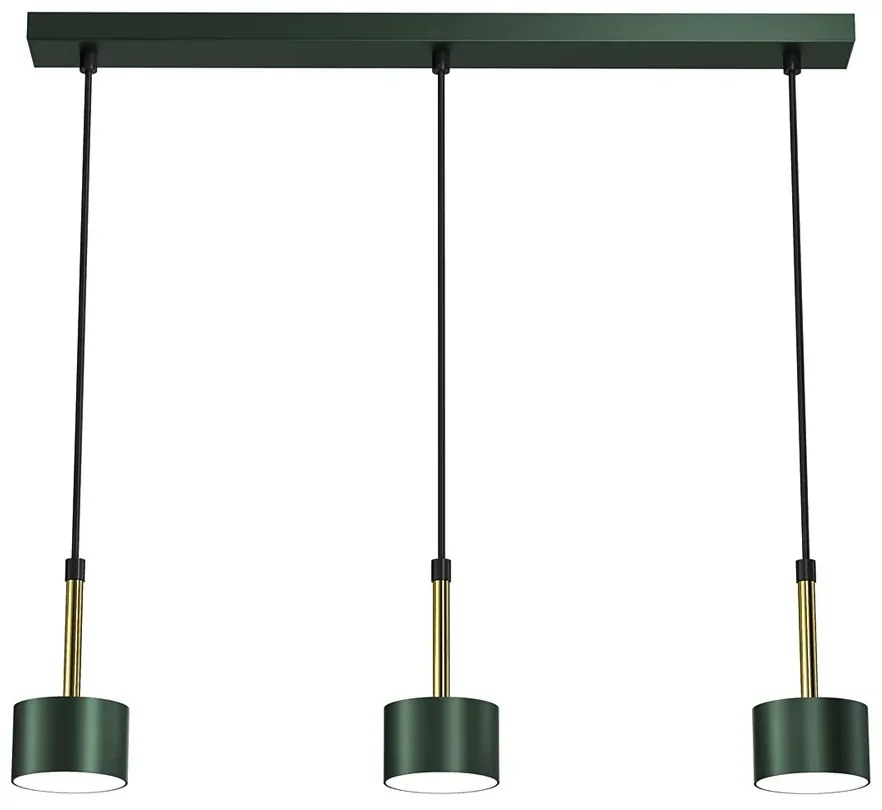 Zielono-złota wisząca lampa do salonu- N024-Circile