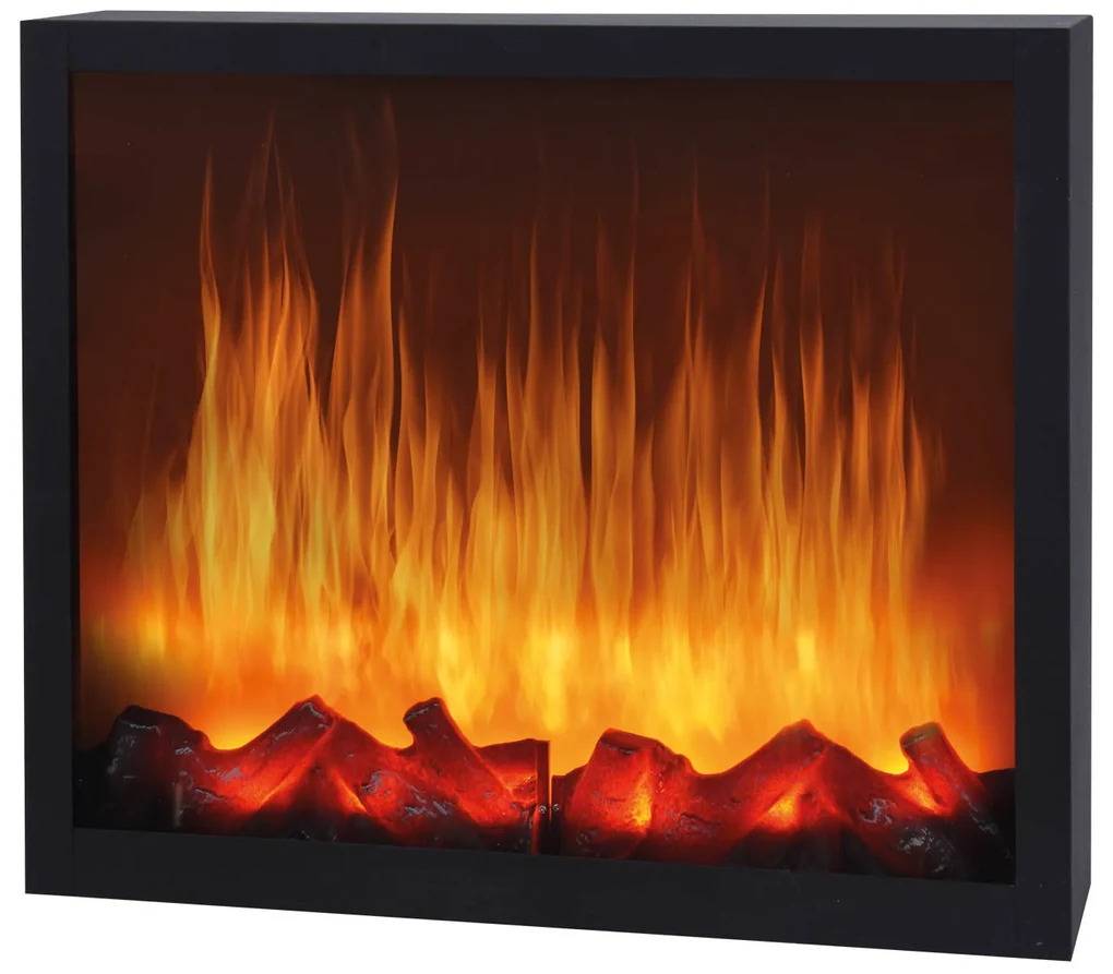 Kominek elektryczny LED, dekoracja świąteczna zasilana sieciowo, 41 x 25 cm