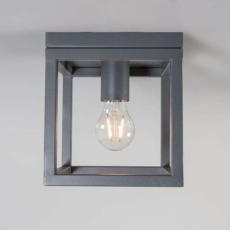 Industrialna lampa sufitowa ciemnoszara - Cage Nowoczesny Oswietlenie wewnetrzne