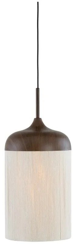 Ciemnobrązowa lampa wisząca z tekstylnym kloszem ø 22 cm Dania – Light &amp; Living