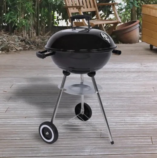 Grill węglowy ogrodowy Nexos 54,5x44,5x81 cm z termometrem