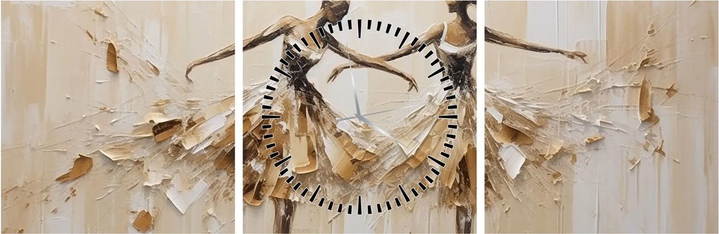 Obraz - Baleriny (z zegarem) (90x30 cm)