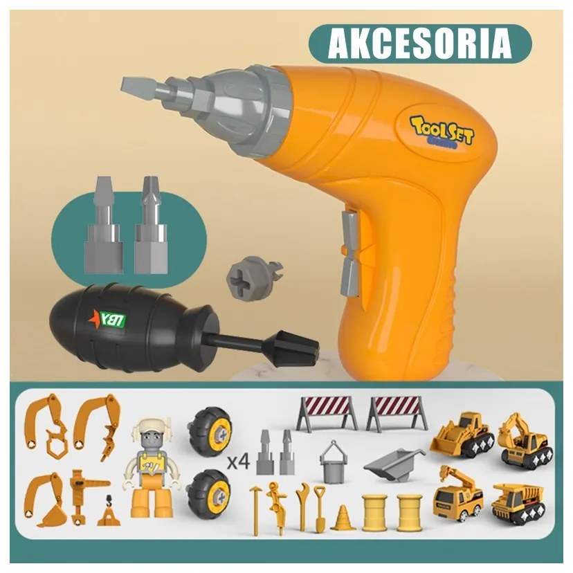 Woopie mega plac budowy 5w1 zestaw xxl do skręcania diy