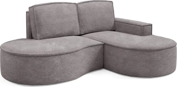 Narożnik MOLLY Prawostronny bez funkcji spania, wolnostojący tkanina ABRIAMO 07 Szary