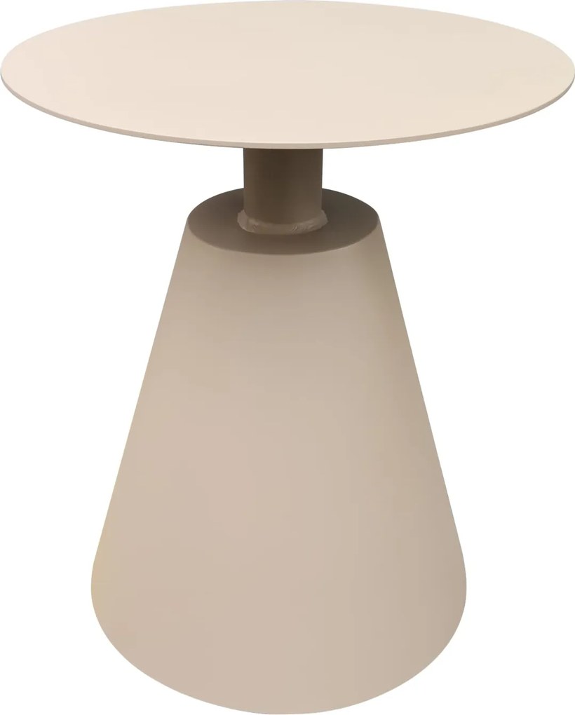 Stolik ogrodowy aluminiowy beżowy okrągły 40x40x50 cm lekki odporny taras