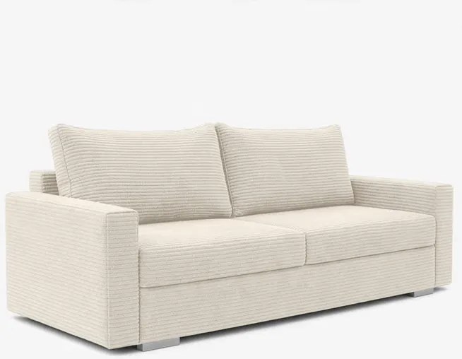 Sofa z Funkcją Spania DRAVOS Beżowa Sztruksowa Nowoczesna