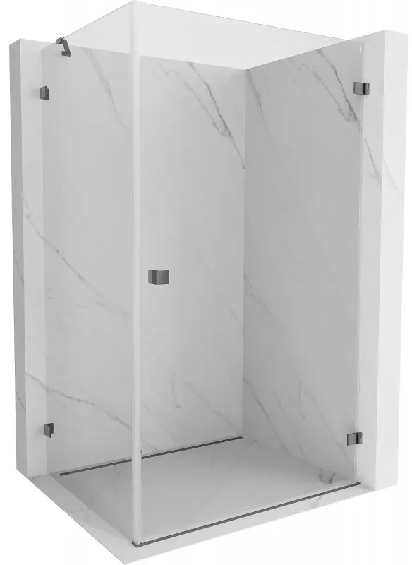 Mexen Lunar-B kabina prysznicowa uchylna prawa 100 x 80 cm, transparent, gun metal - 832-100-080-95-00-P