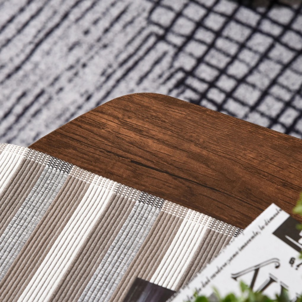 HOMCOM Stolik Kawowy Industrialny Brązowy z Półkami 100x60x46 cm Stylowy i Funkcjonalny | Aosom PL