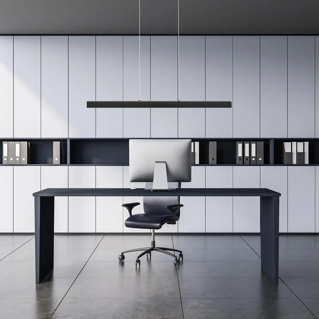 Czarna lampa wisząca LED 96cm z metalu W96LED-4K-SCHWARZ wymienny LED