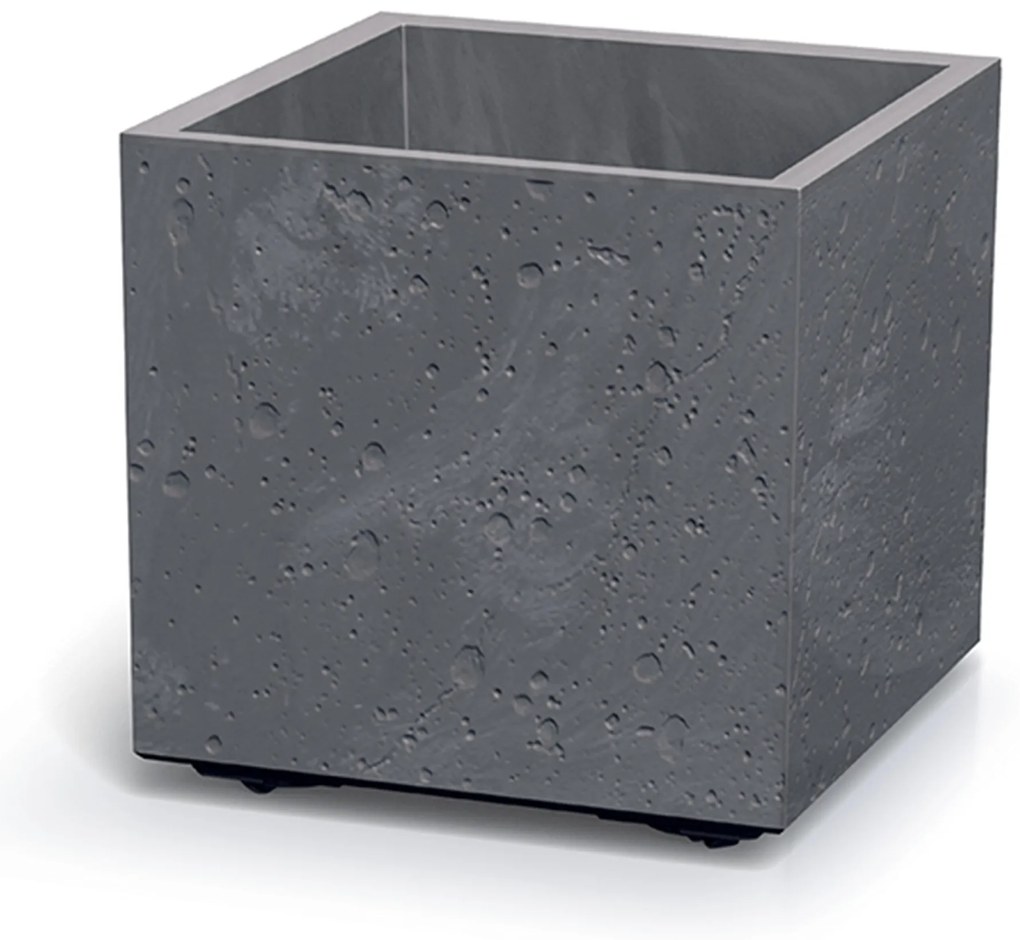 Donica z wkładem Sierra Square Beton Effect 38,5 x 38,5 x 37 cm marengo PROSPERPLAST