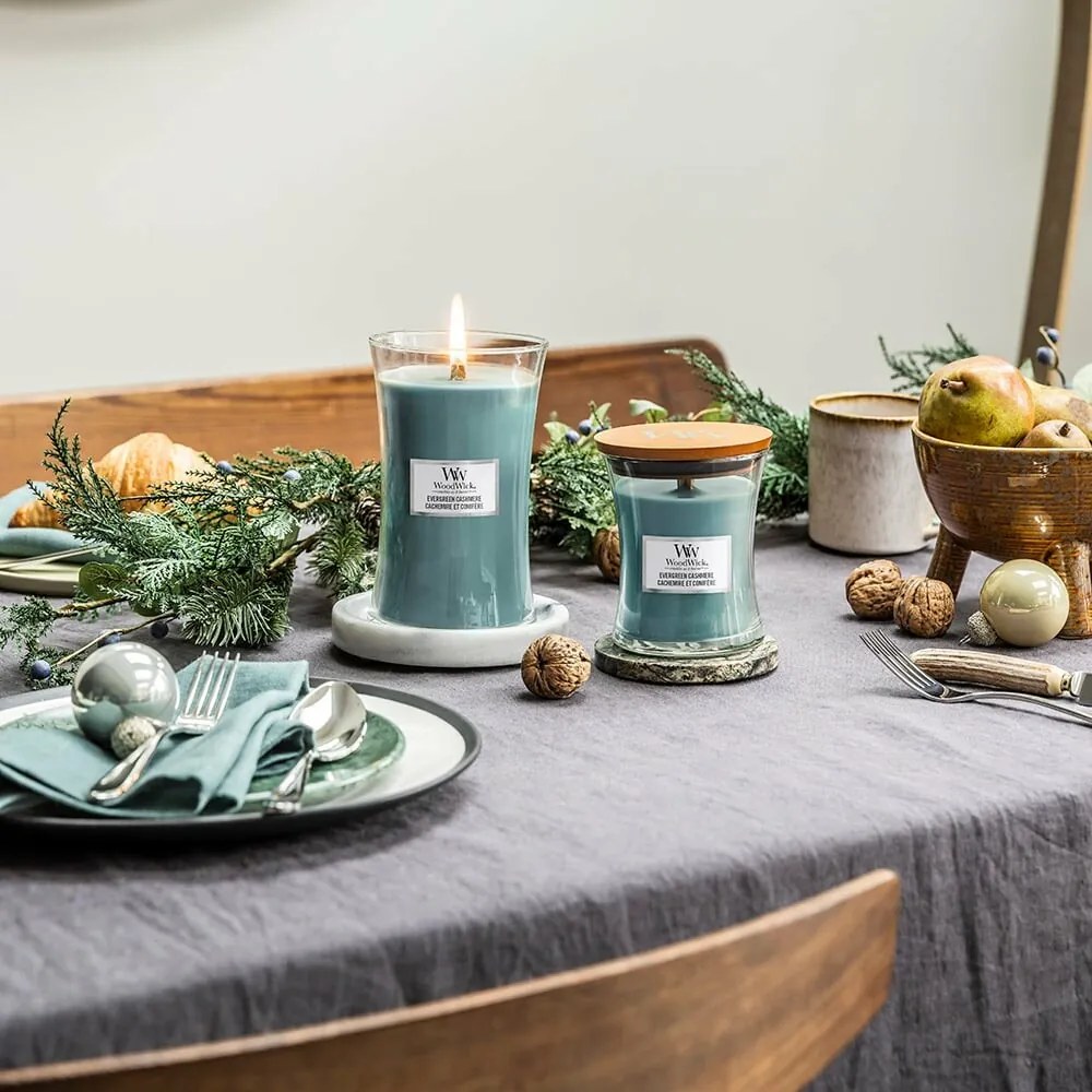 WoodWick Świeca zapachowa w dużym wazonie Evergreen Cashmere, 609 g