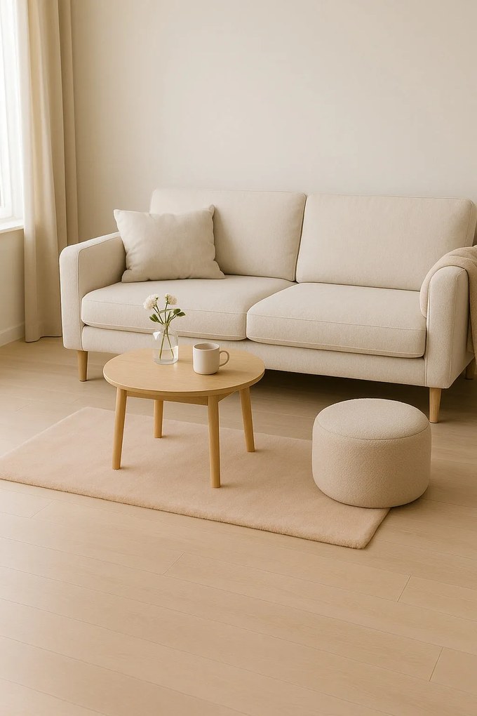 Dywan Futrzany Beżowy 70x130 cm Włochaty Miękki Dekoracyjny Antypoślizgowy