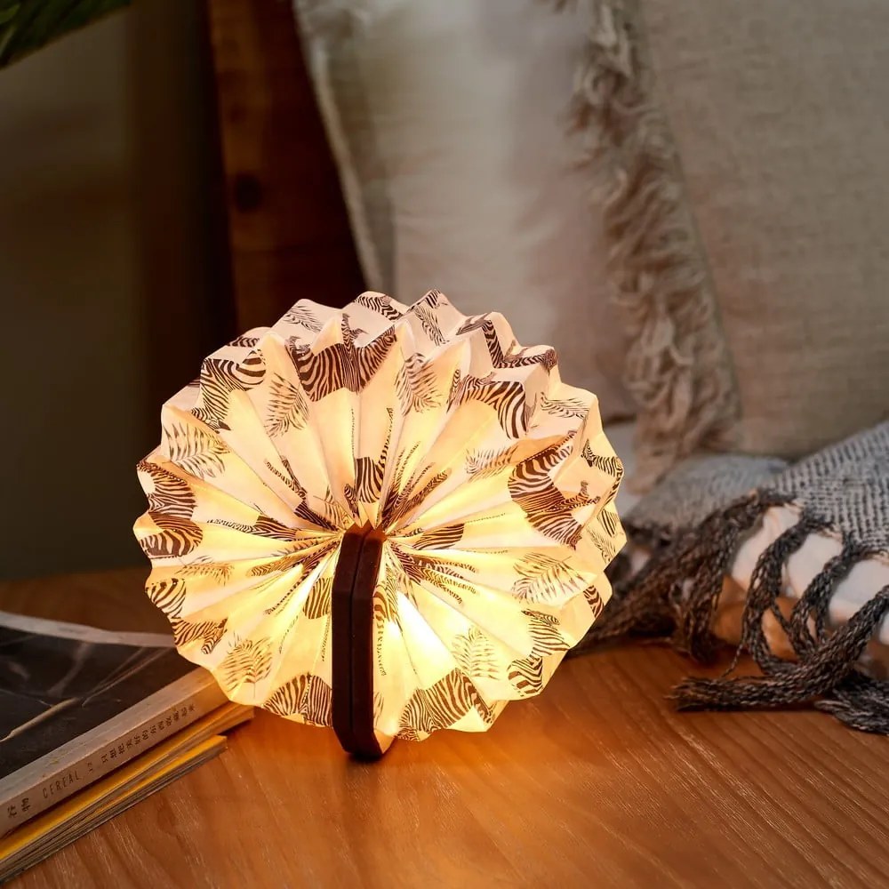 Ciemnobrązowa lampa stołowa ze ściemniaczem (wys. 3,5 cm) Velvet Accordion – Gingko