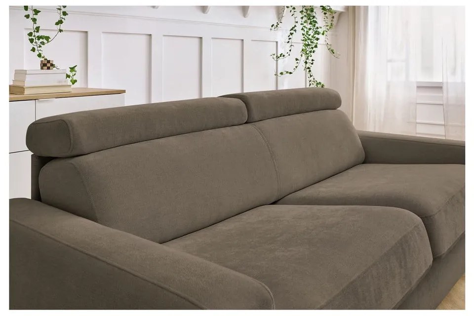 Brązowa rozkładana sofa 195 cm Monaco – Bobochic Paris