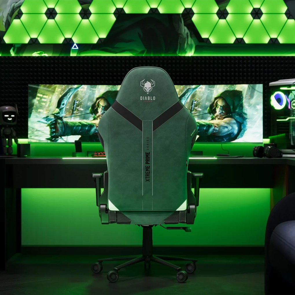 Fotel gamingowy materiałowy Diablo X-One Prime Normal Size, Forest Green