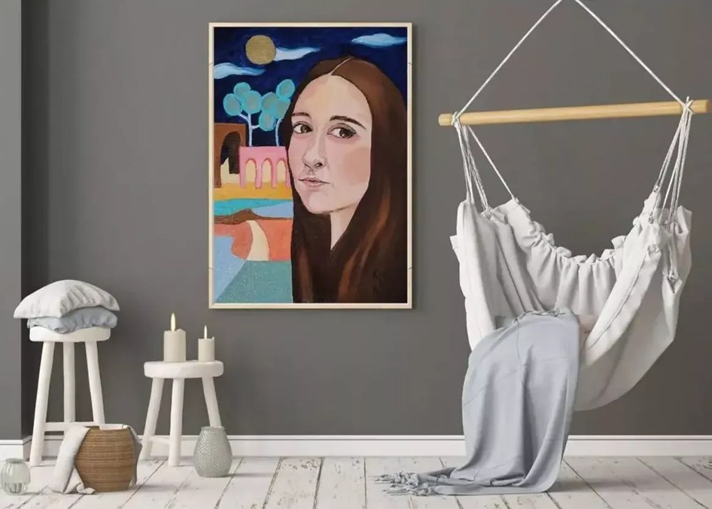 Obraz olejny "Mona Lisa na wakacjach"