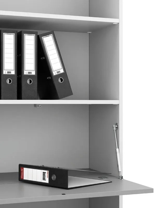 Regał biurowy szeroki LAYERS, 1 schowek, 1582 x 400 x 1905, biały