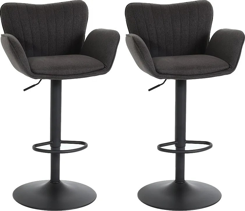 Stołek barowy MCW-M67 (zestaw 2 szt.),  ciemnoszary stopa czarny