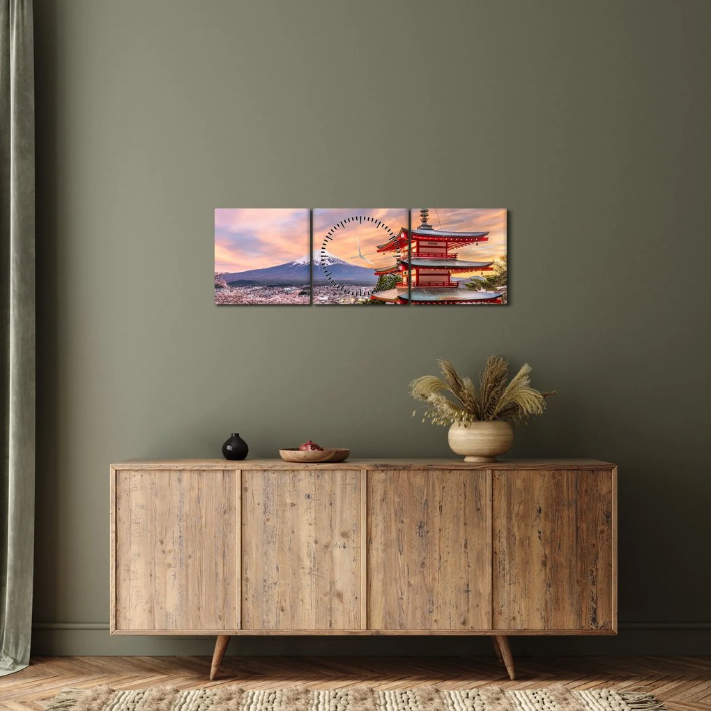 Obraz - Fuji (z zegarem) (90x30 cm)