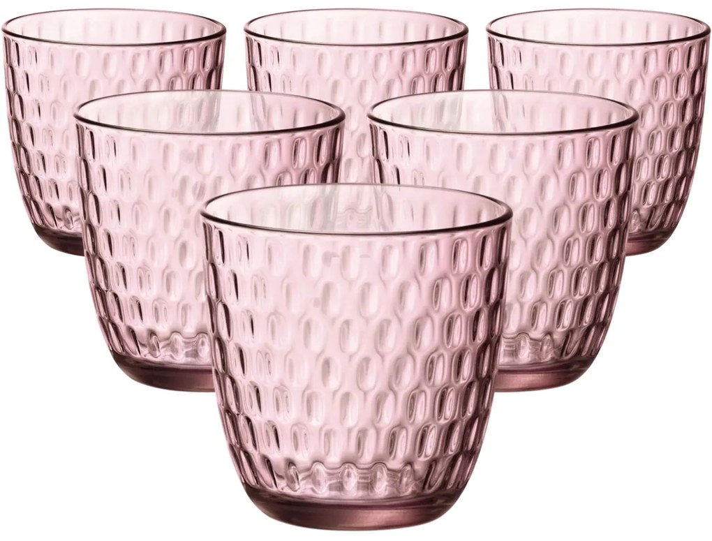 Bormioli Rocco 6-częściowy zestaw szklanek Lilac, 290 ml, różowy