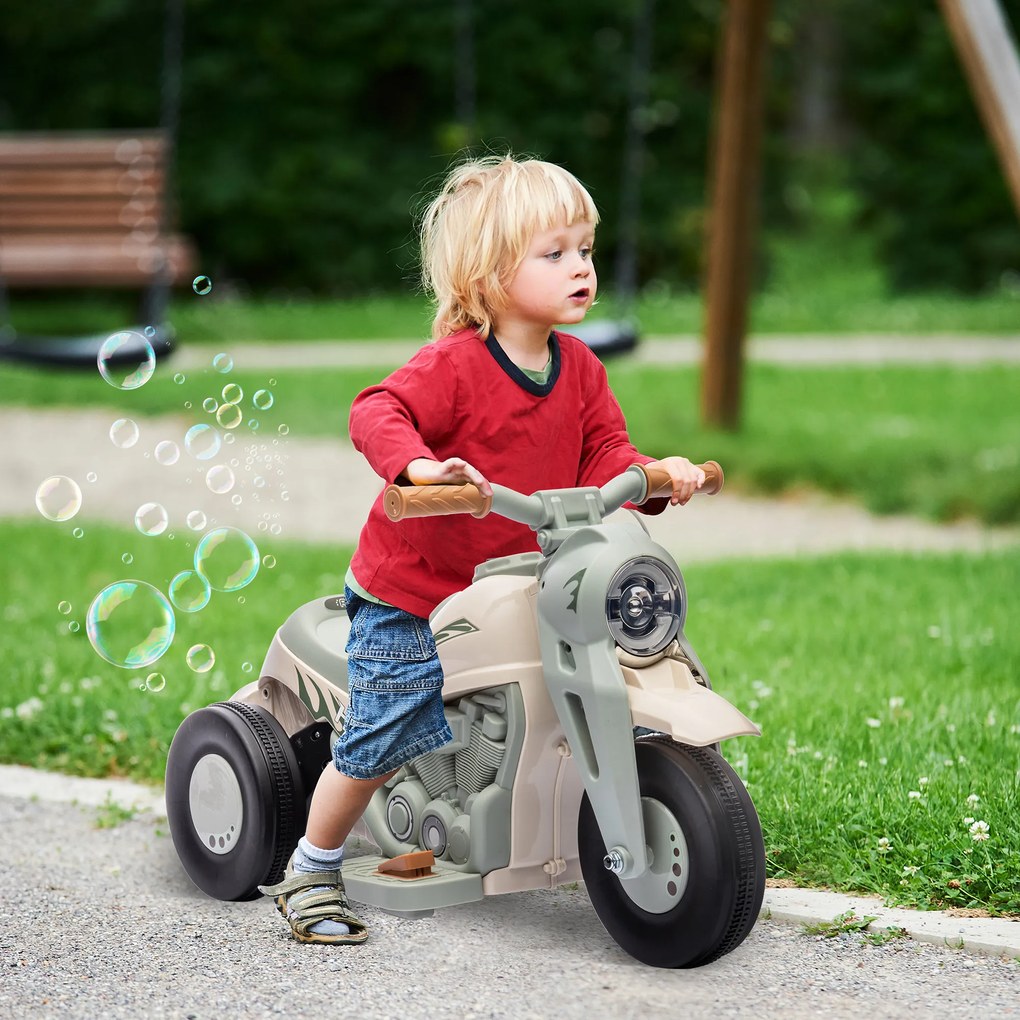 AIYAPLAY Elektryczny Motorower dla Dzieci, 6V Motorower dla Maluchów z Muzyką, Bąbelkami 2,5-3 km/h, dla Dzieci 2-5 Lat
