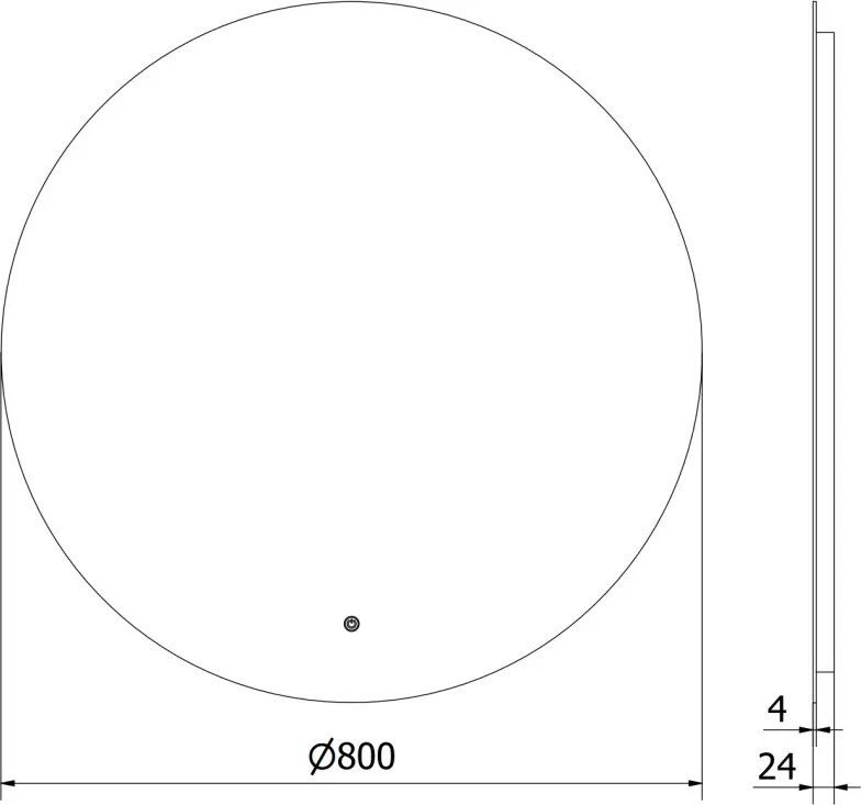 Mexen Erg lustro łazienkowe podświetlane, okragłe 80 cm, LED 6000K, antypara - 9823-080-080-611-00