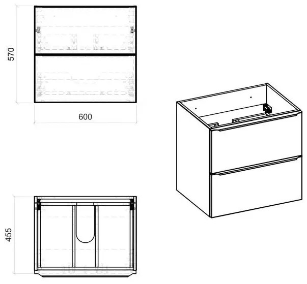 Podwieszana szafka łazienkowa z umywalką W2-D89