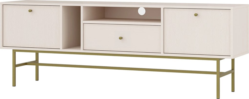 Szafka RTV stojąca TORINO 180 cm do Salonu pod Telewizor 1 Szuflada - Odcienie beżu