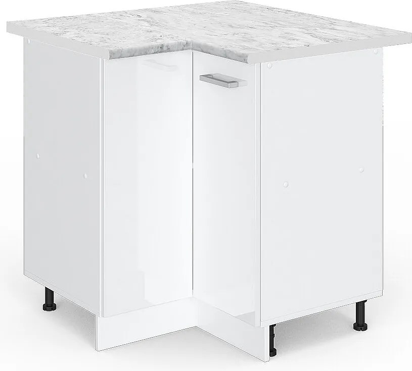 Szafka narożna biały wysoki połysk 75.6x60x81.6 r-line