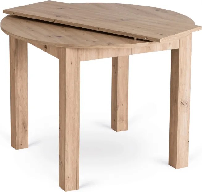 Zestaw Stół Okrągły Rozkładany HARRY 102-142 cm Dąb Artisan i 6 Krzeseł FREDY Szarych