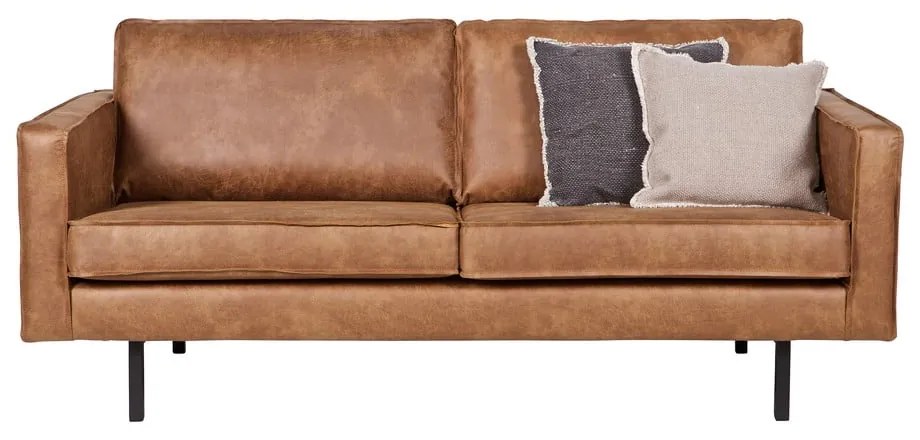 Brązowa sofa z obiciem ze skóry z recyklingu BePureHome Rodeo, 190 cm