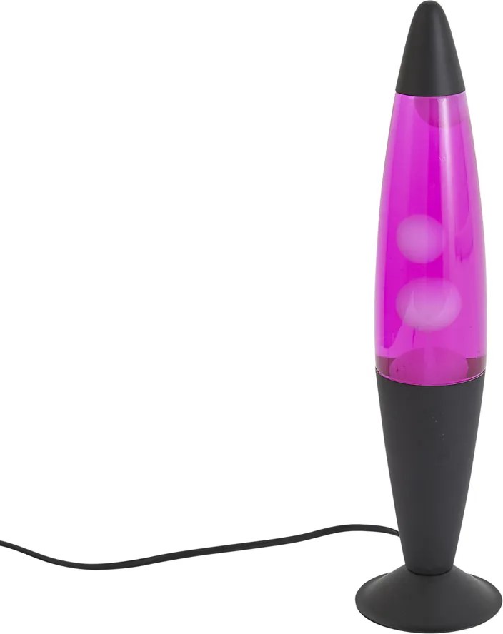 Lampa lawa różowa z białym woskiem z diodą LED - Molten Lava