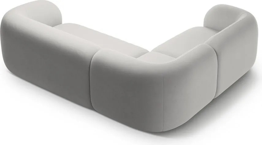 Jasnoszary aksamitny narożnik (lewostronny/w kształcie litery L) Kate – Micadoni