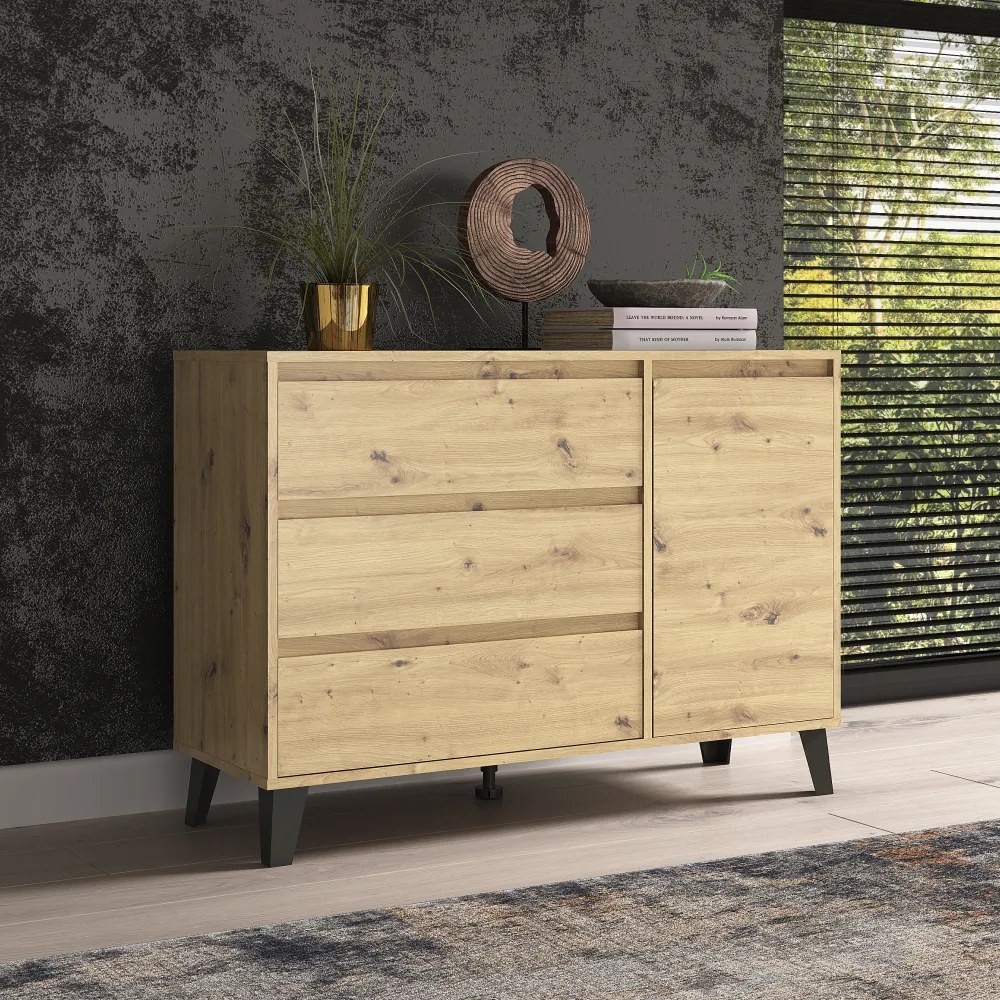 Komoda BOGAN 1D3S, dąb artisan