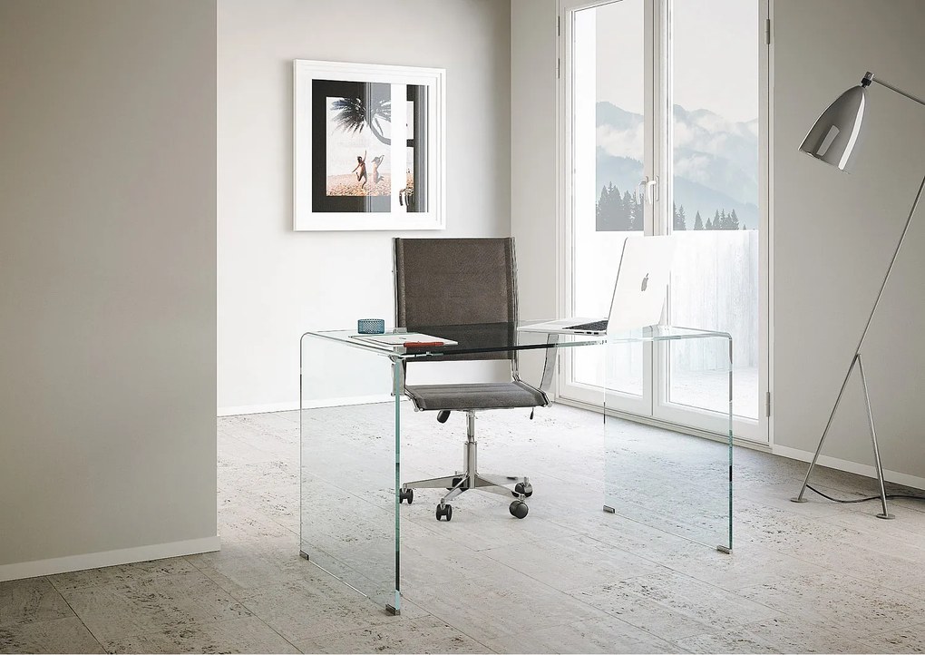 Biurko Glassy z giętego szkła 120x70x75 cm