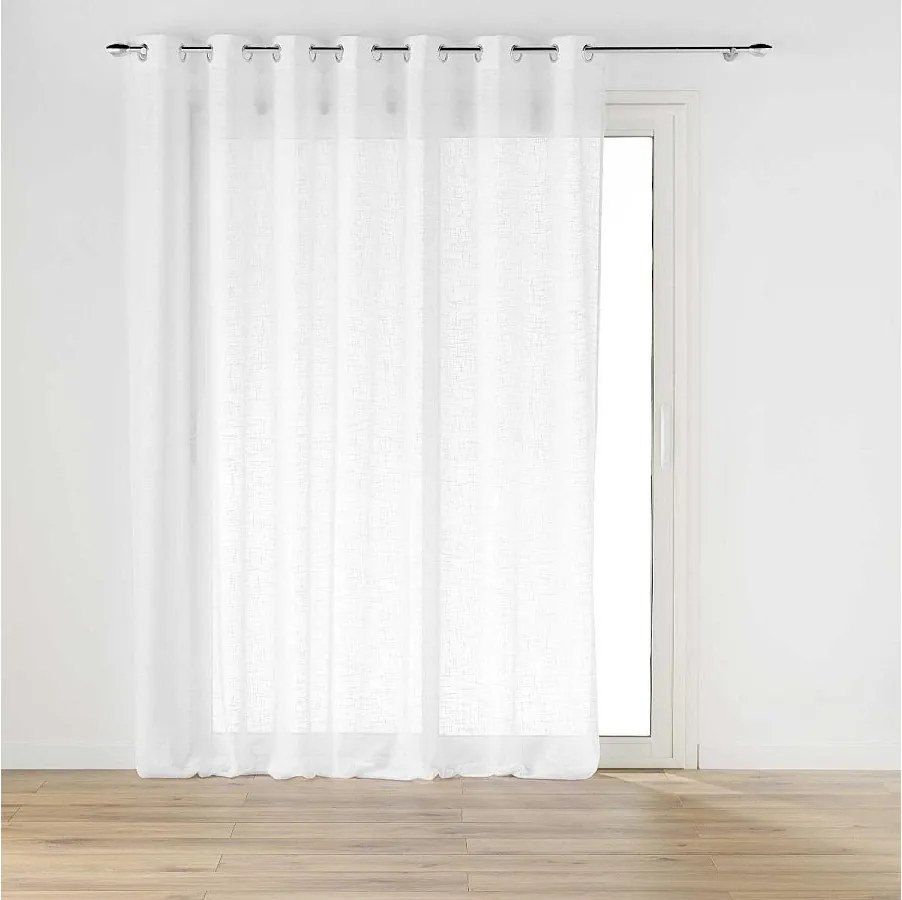 Firanka Woalowa "Haltona" Biały Efekt Lnu 240x240cm na Rzepy - Oeko-tex