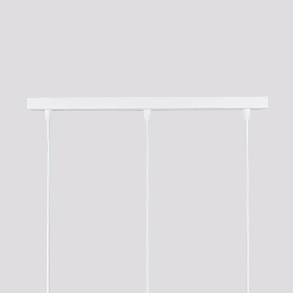 Lampa wisząca KARBON 3L biała ryflowana SOLLUX LIGHTING