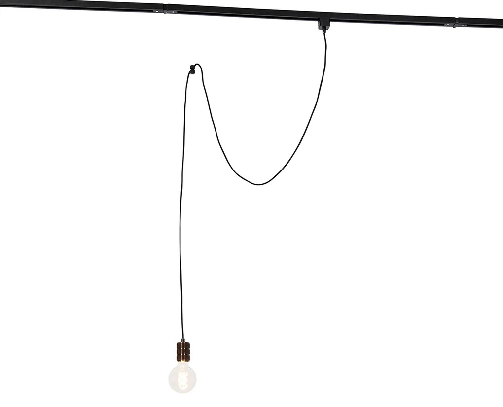 Lampa wisząca ciemny brąz do systemu szynowego jednofazowego - Iconic Cavalux Nowoczesny Oswietlenie wewnetrzne