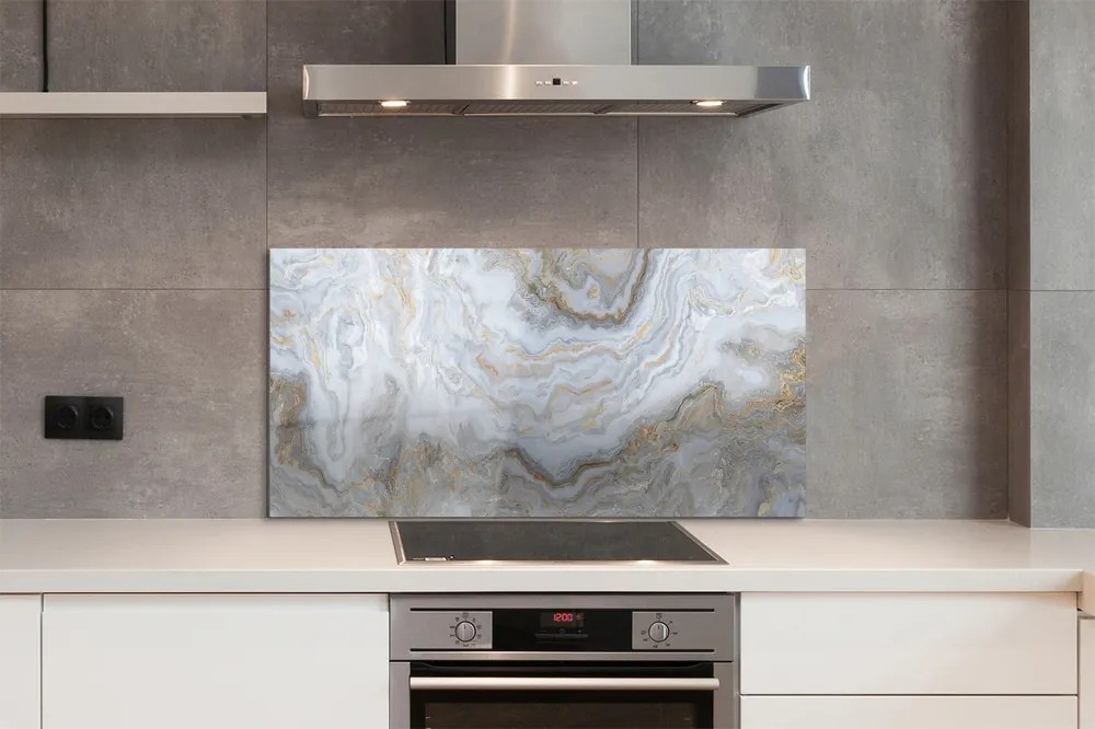 Panel szklany do Kuchni Marmurowe Plamy i Cienie