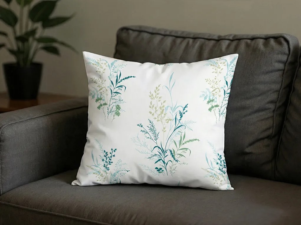 Poszewka na poduszkę z mikroflanelu VERDELLE 40x50 cm, biało-zielony